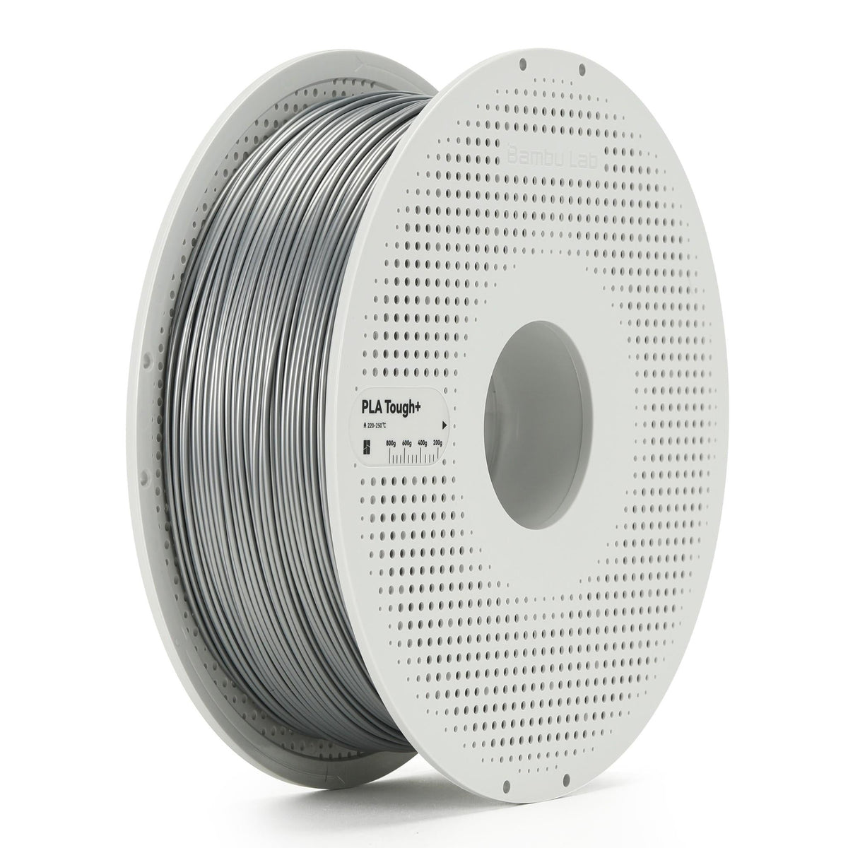 Bamulab PLA Tough+ 3D Printer Filament With Spool (Silver) [1kg]
