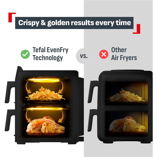 Tefal EY756H Easy Fry Stack 10L Detachable Front Air Fryer