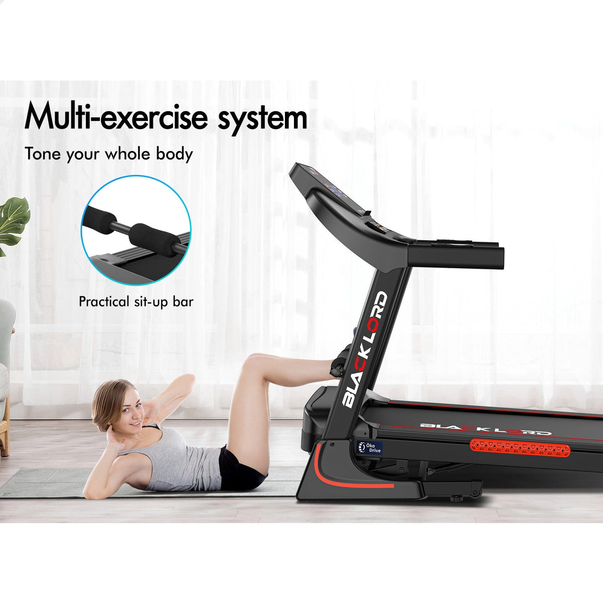 BLACK LORD Treadmill Electric Auto Incline Home Gym Exercise Run Machine EXP32