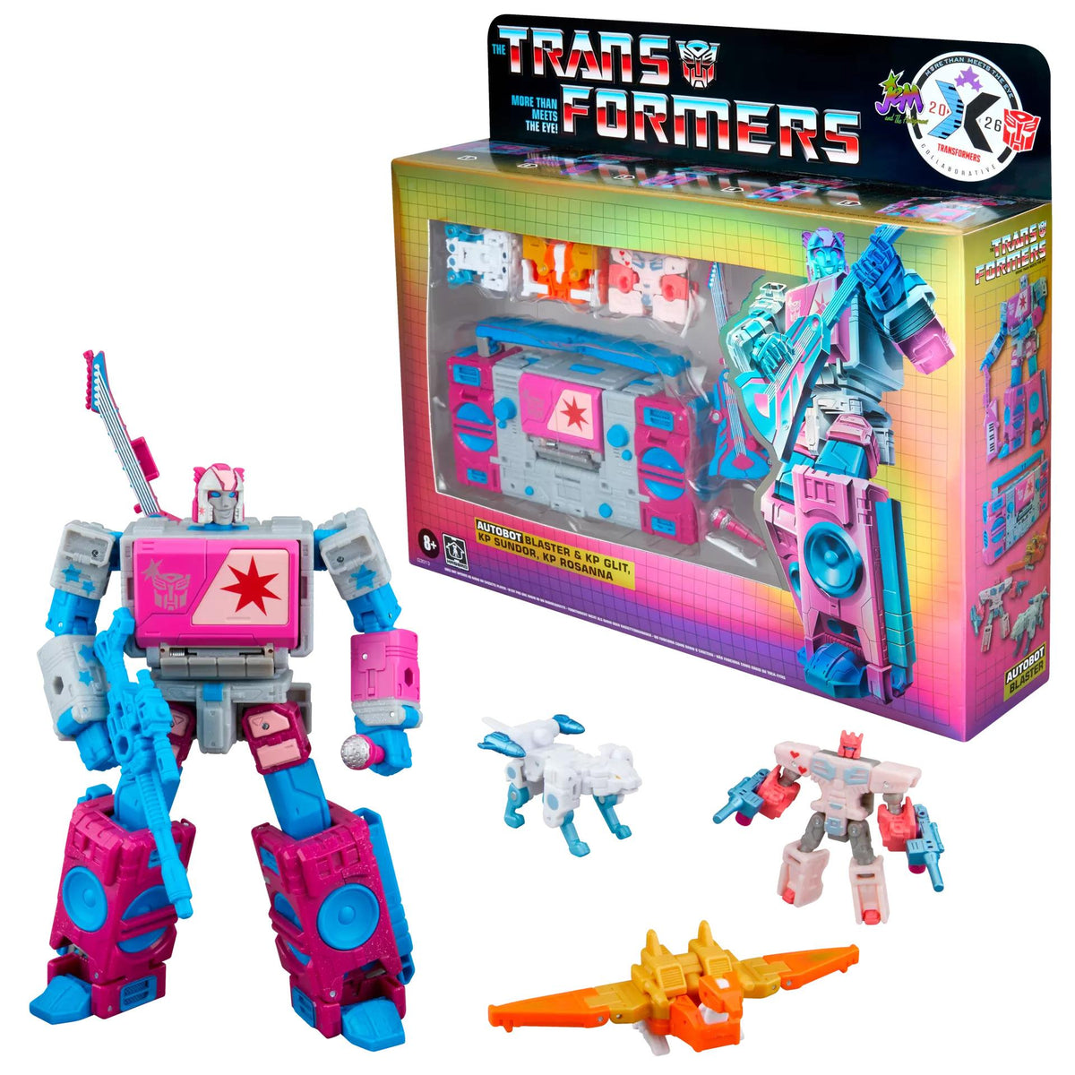 Transformers - Collaborative: Jem & the Holograms Autobot Blaster & KP Glit, KP Sundor, & KP Rosanna