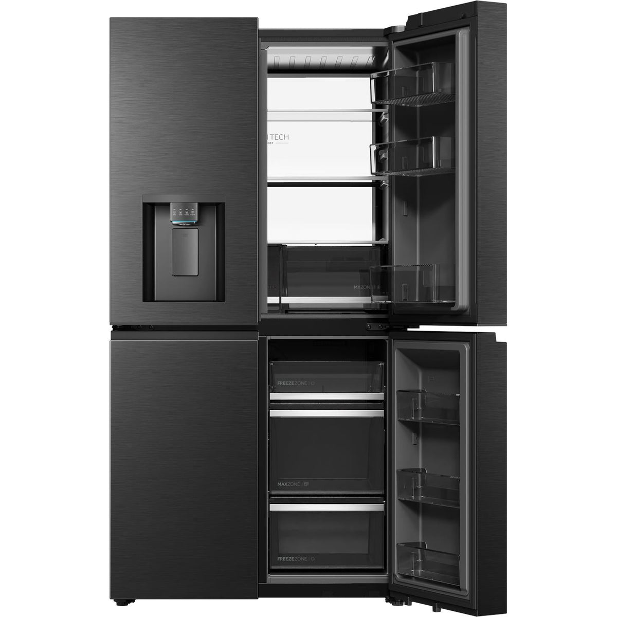 Haier HRF690YZC 624L Quad Door Fridge (Black)