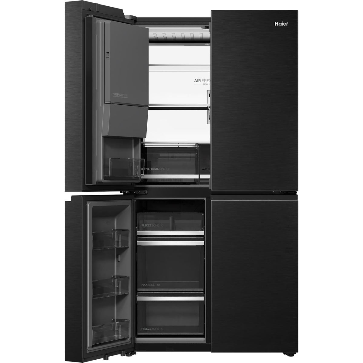 Haier HRF690YZC 624L Quad Door Fridge (Black)