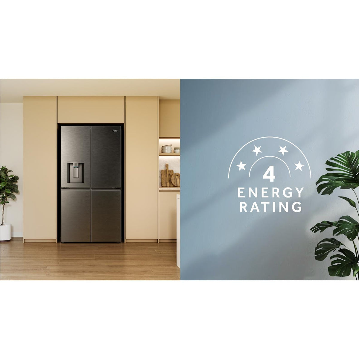 Haier HRF690YZC 624L Quad Door Fridge (Black)