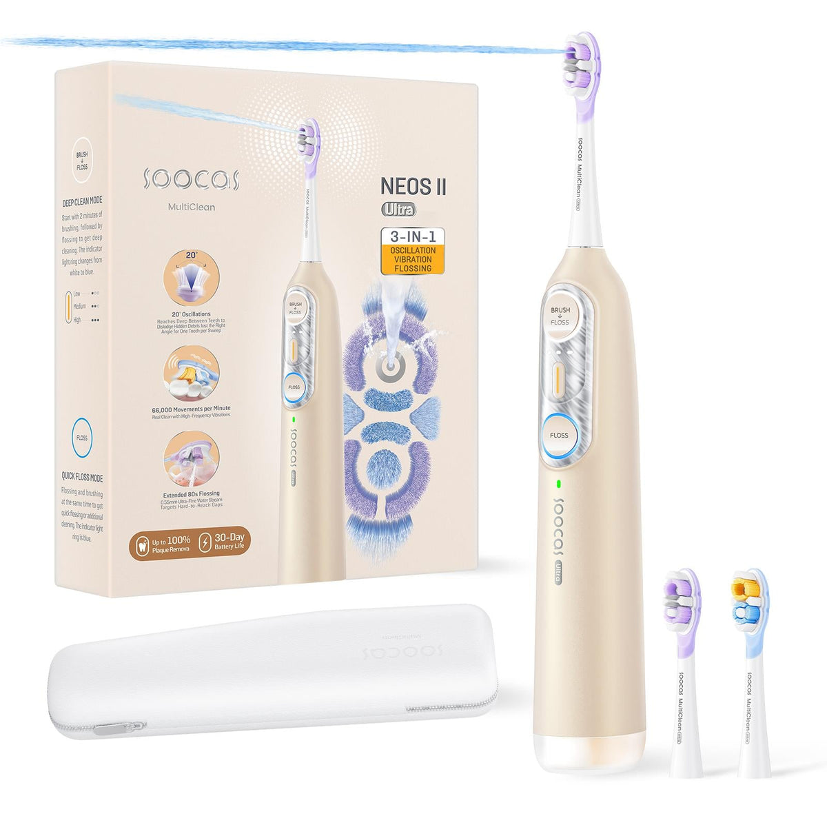 Soocas NEOS II Ultra Electric Toothbrush (Champagne Gold)
