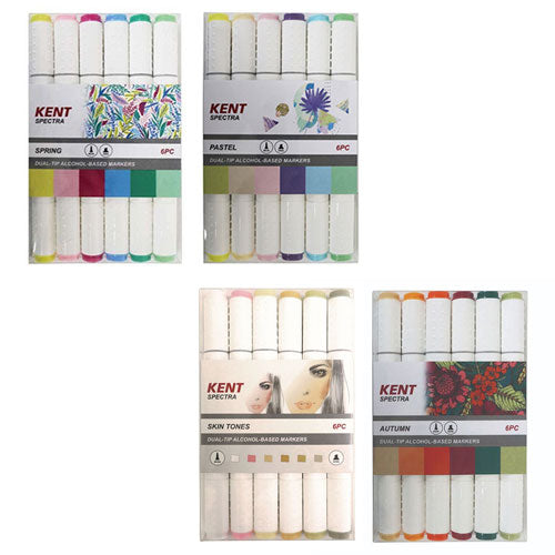 Kent Spectra Graphic Design Marker Set 6pcs - Grey Tones