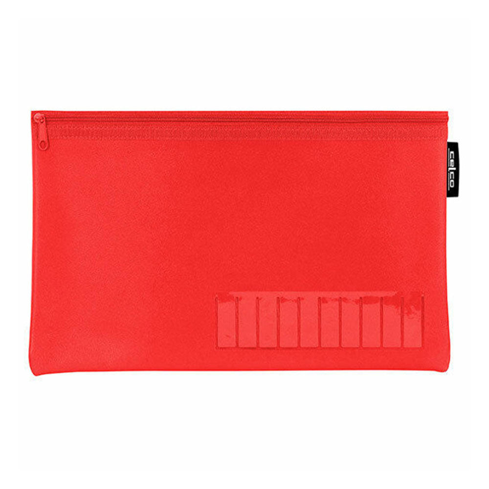 Celco Small Name Pencil Case with 1 Zip (250x130mm) - Red