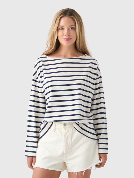 Citizens Of Humanity Women's Boat Neck Long Sleeve Tee