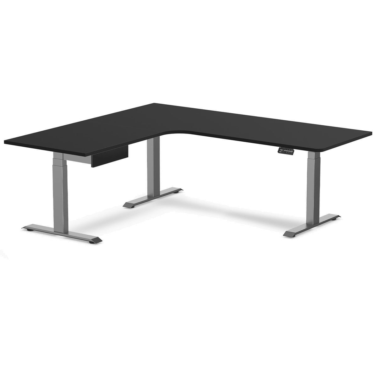 Desky Sigma L-Shape Gaming Desk With Drawer Left Return Return 200 cm Space Grey Frame
