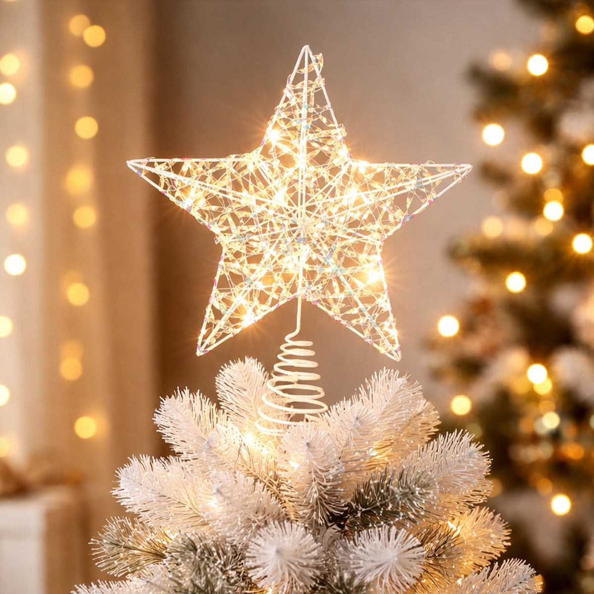 Lexi Lighting 25cm Iridescent Gliter Light Up Tree Top