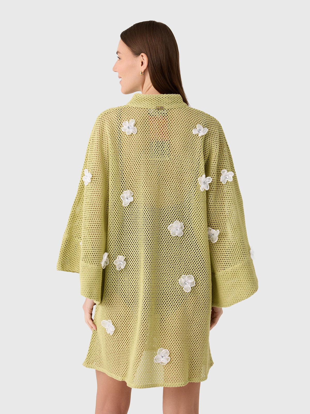 La Vie Women's 3D Flower Knit Mini Caftan