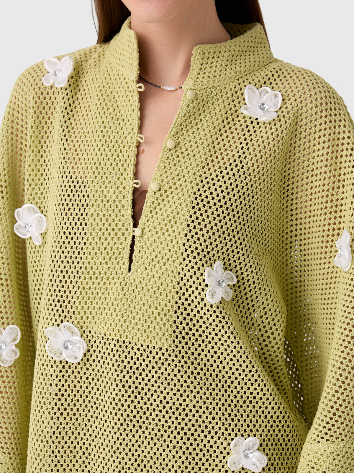 La Vie Women's 3D Flower Knit Mini Caftan