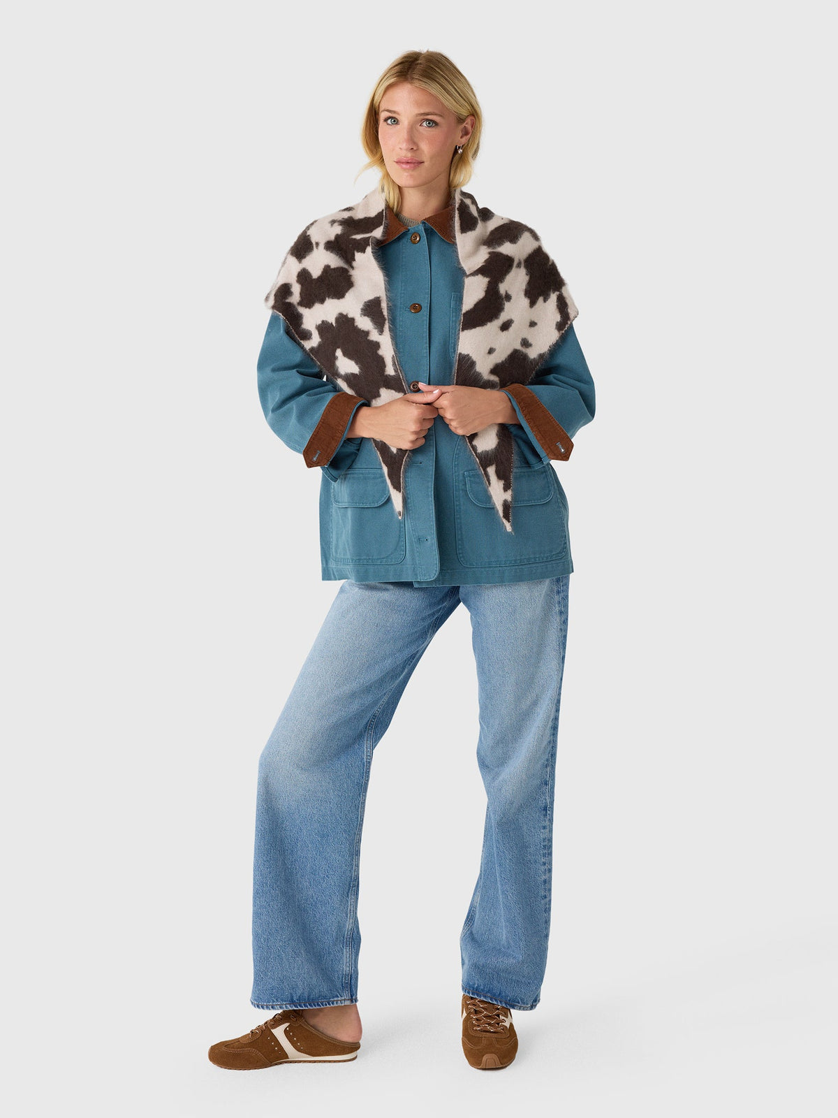Guest In Residence Grizzly Cowhide Wild Rag Scarf