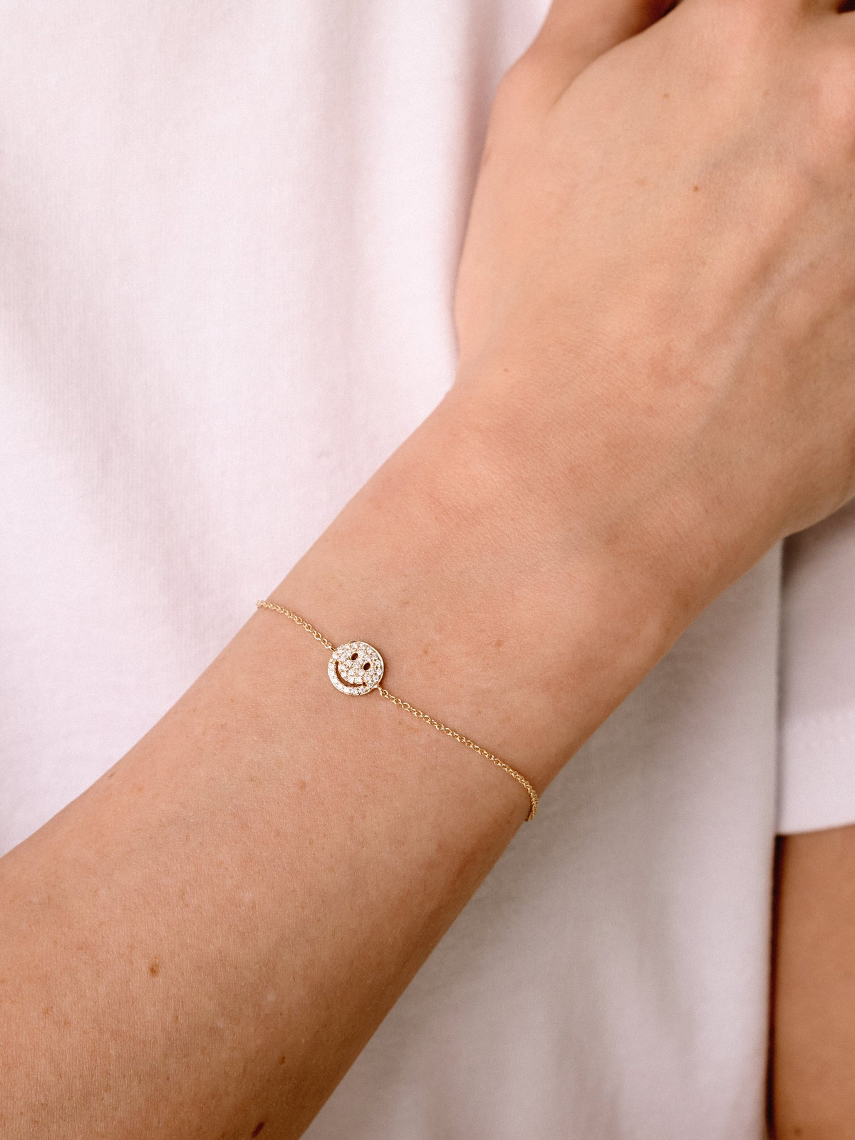 Sydney Evan Pavé Happy Face Bracelet