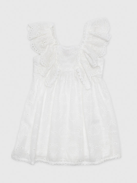 Baby Sara Girls' Empire Ruffle Eyelet Dress