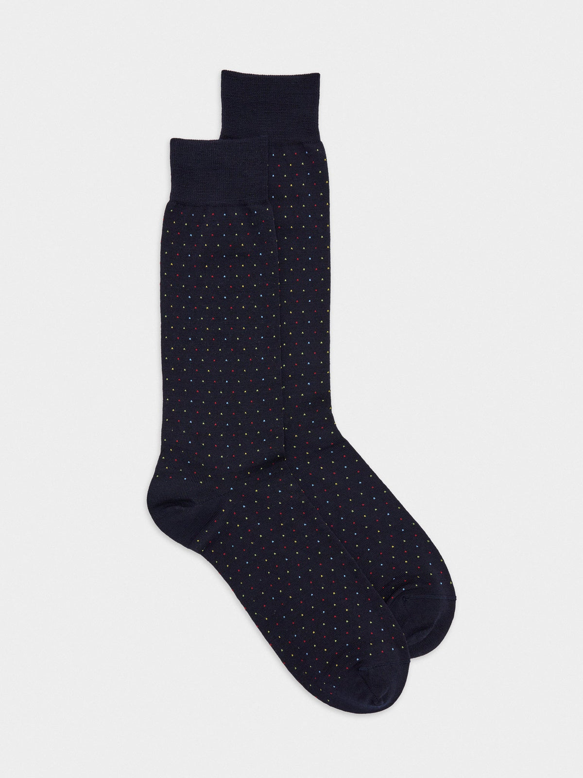 Lorenzo Uomo Men's Merino Wool Pin Dot Dress Socks