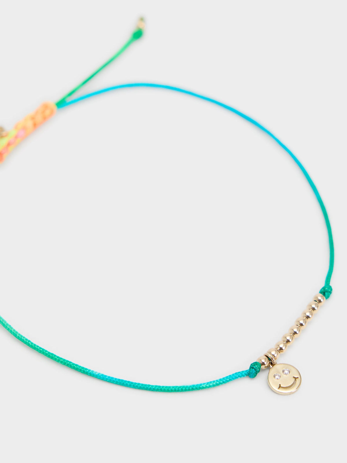 Sydney Evan Double Stone Happy Face Cord Bracelet