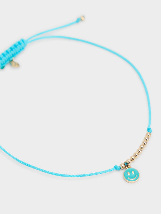 Sydney Evan Mini Enamel Happy Face Cord Bracelet