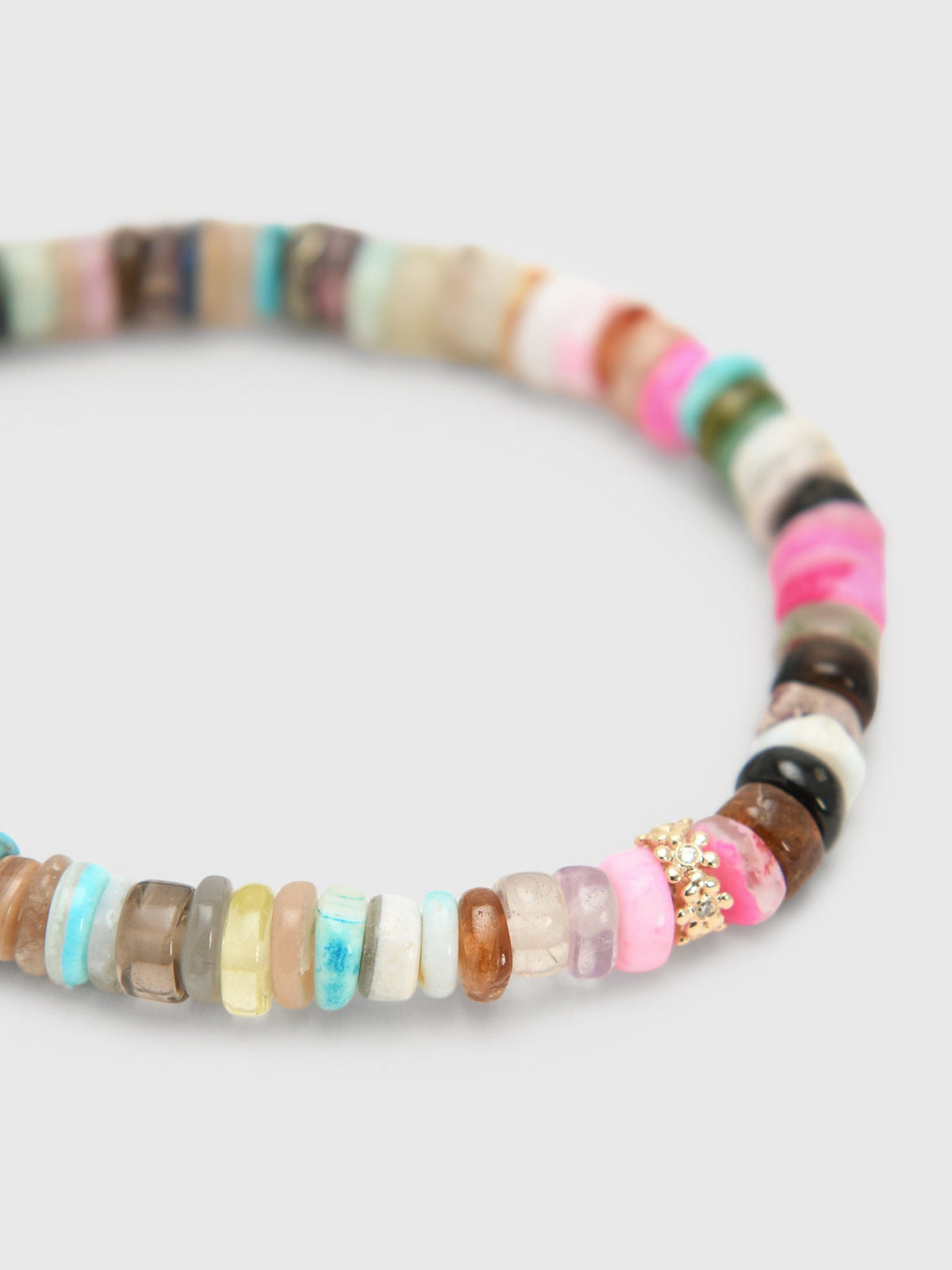 Sydney Evan Tiny Daisy Rondelle Rainbow Heishi Bracelet