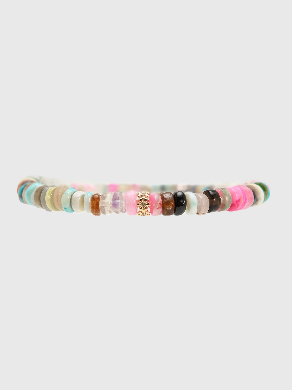 Sydney Evan Tiny Daisy Rondelle Rainbow Heishi Bracelet