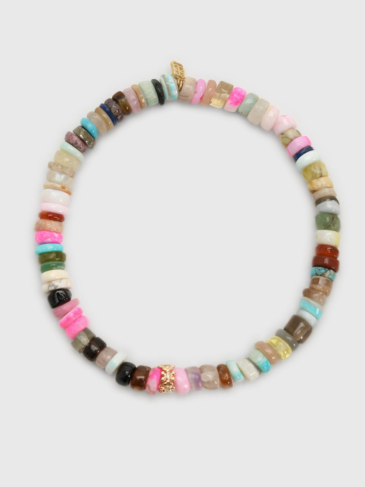 Sydney Evan Tiny Daisy Rondelle Rainbow Heishi Bracelet