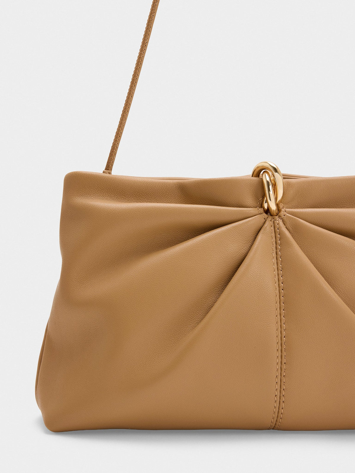 Loeffler Randall Corrine Leather Gathered Clutch