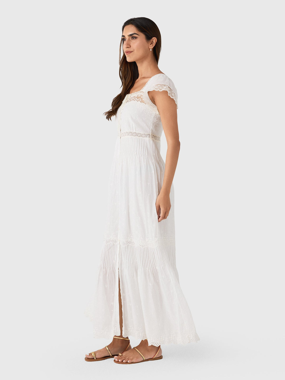 LoveShackFancy Women's Georgine Cotton Lace Maxi Dress