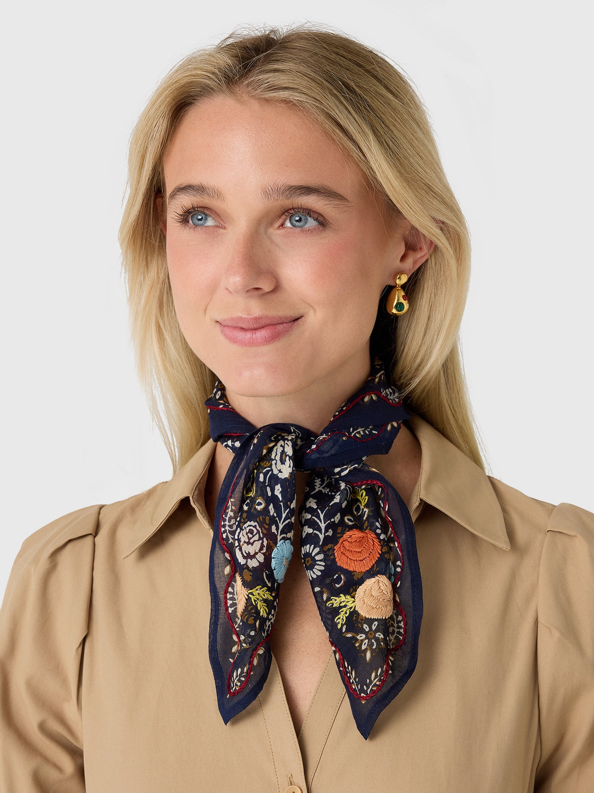 Chan Luu Embroidered Floral Bandana