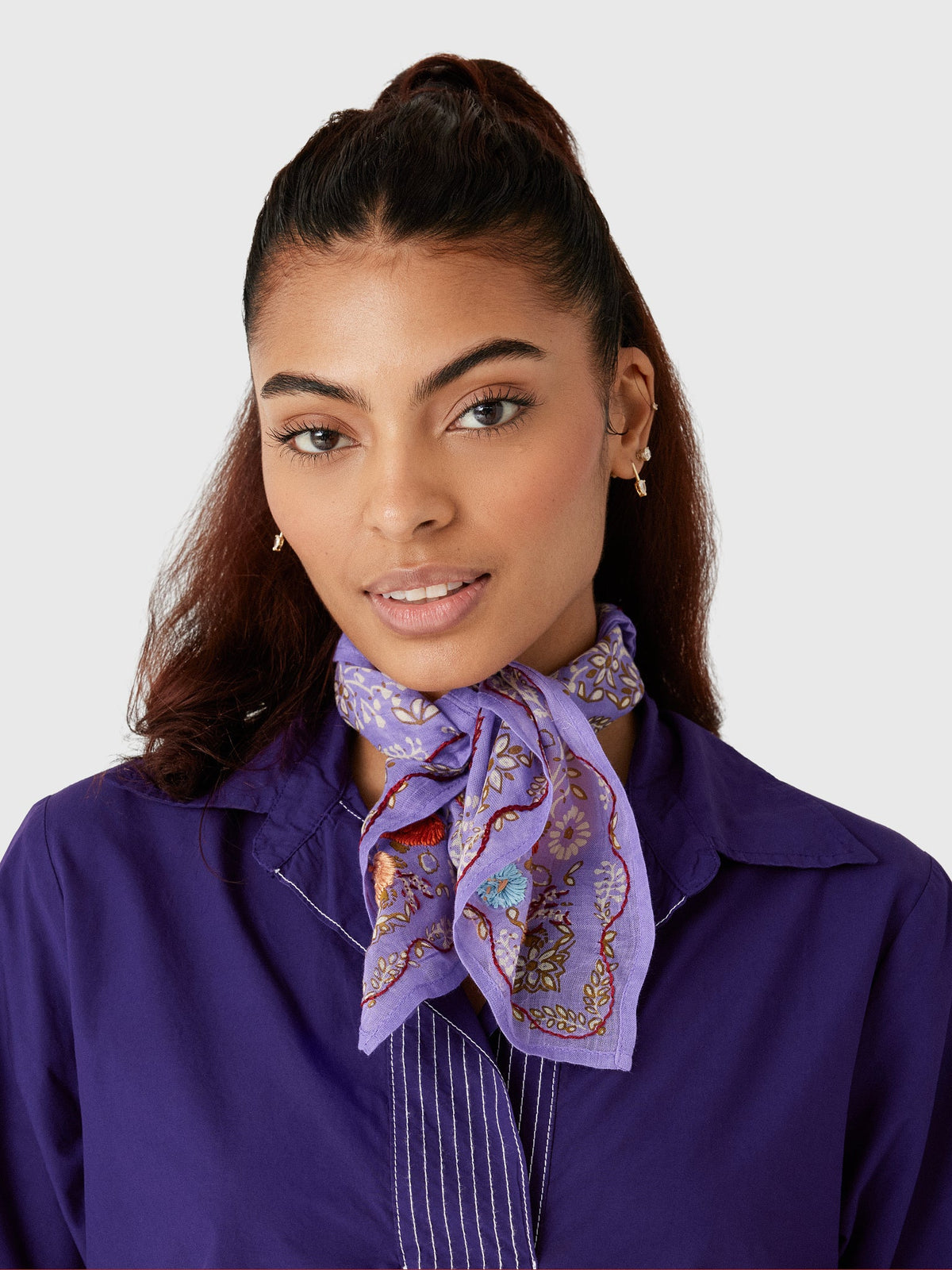 Chan Luu Embroidered Floral Bandana