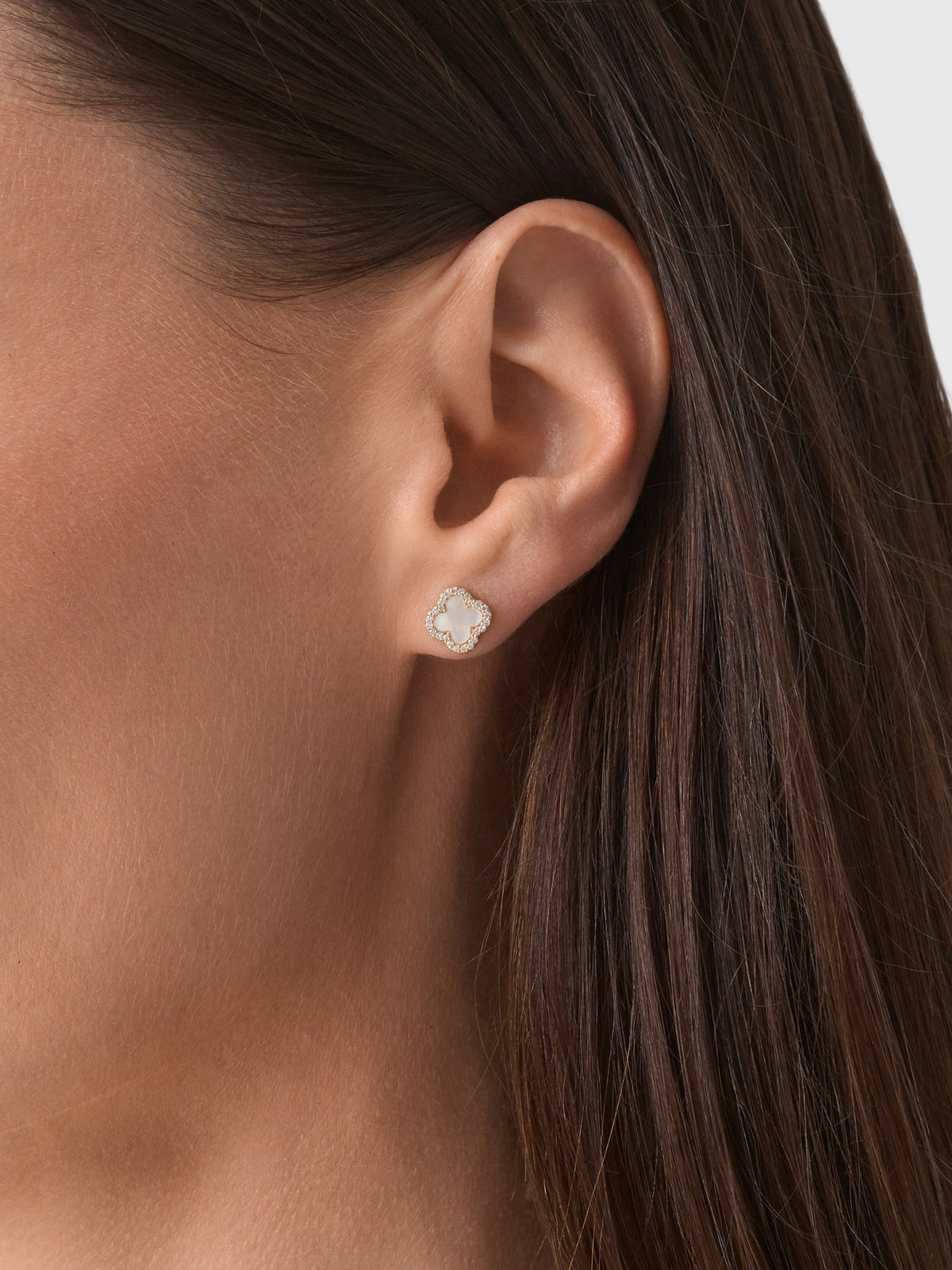 Electric Picks White Icon Stud Earrings