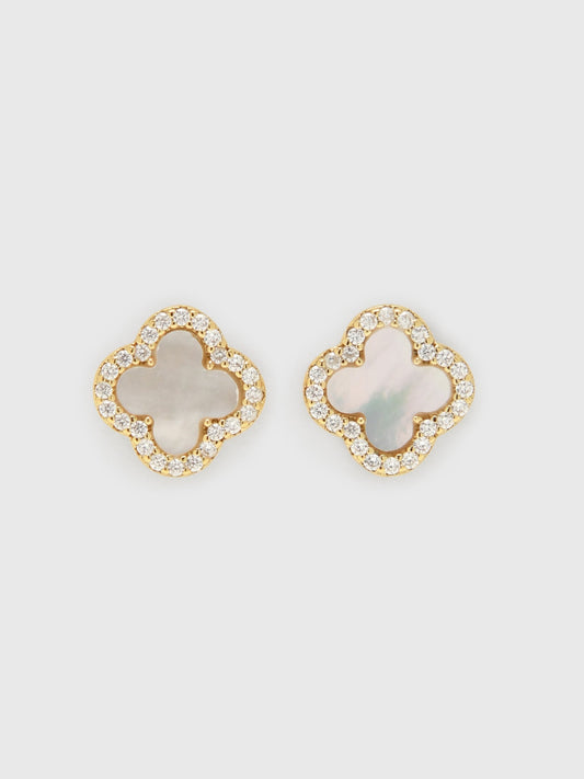 Electric Picks White Icon Stud Earrings
