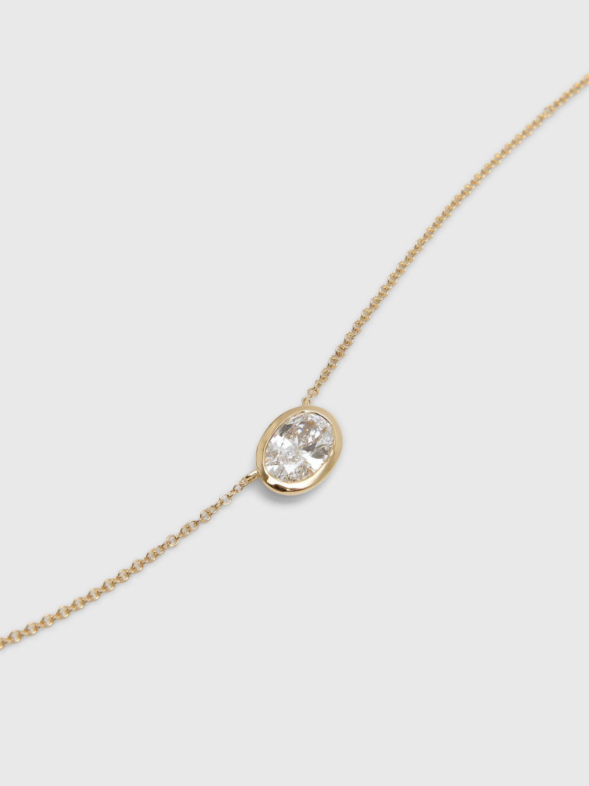 EF Collection Floating Bezel Set Oval Diamond Necklace