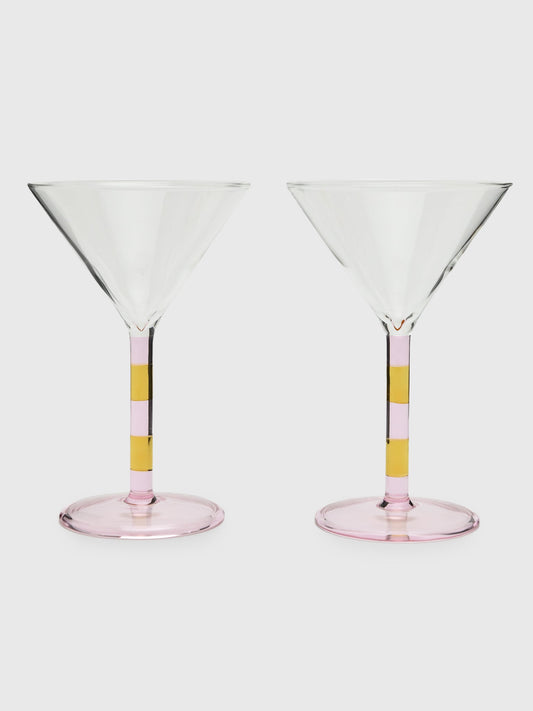 Fazeek Striped Martini Glass Set
