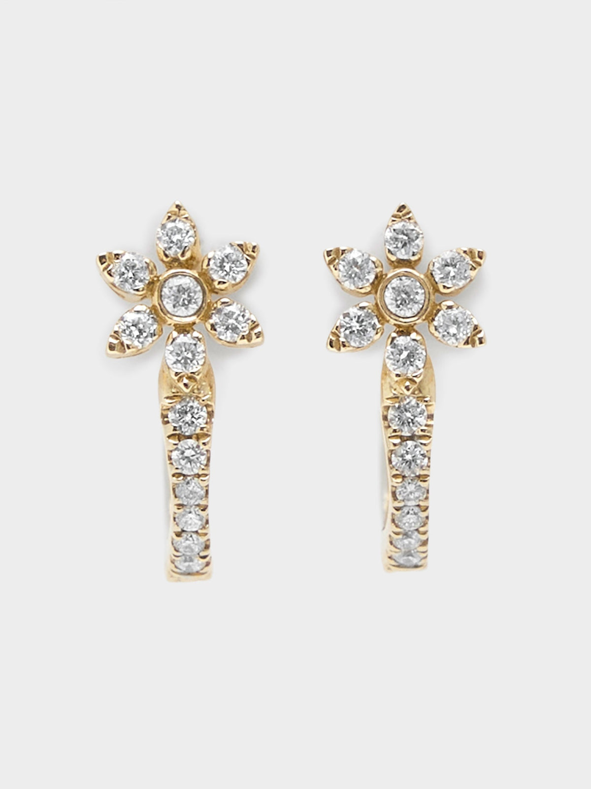 Francie B. Floral Diamond Hoop Earrings
