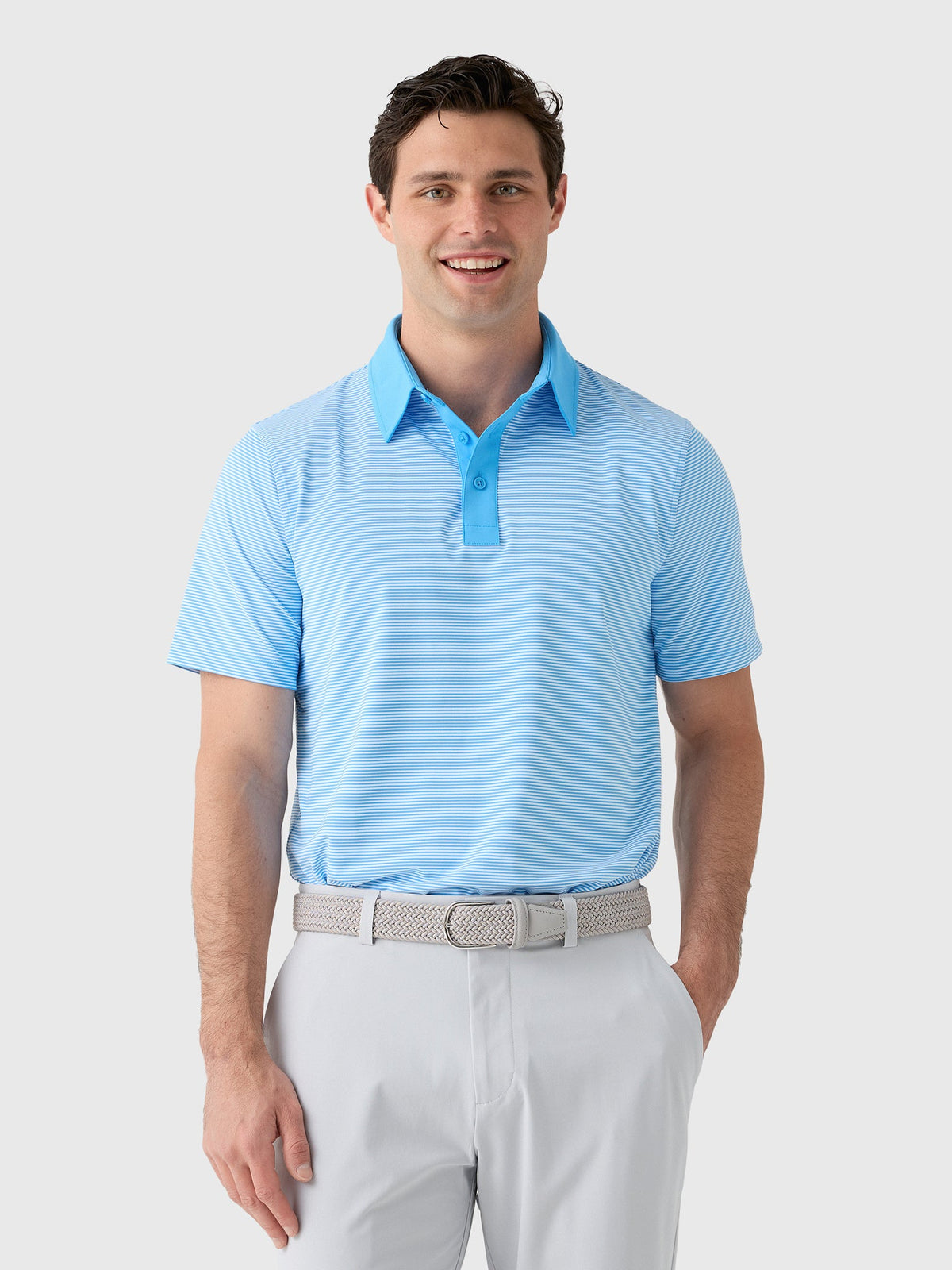 G/FORE Men's Feeder Stripe Fine Tech Jersey Polo