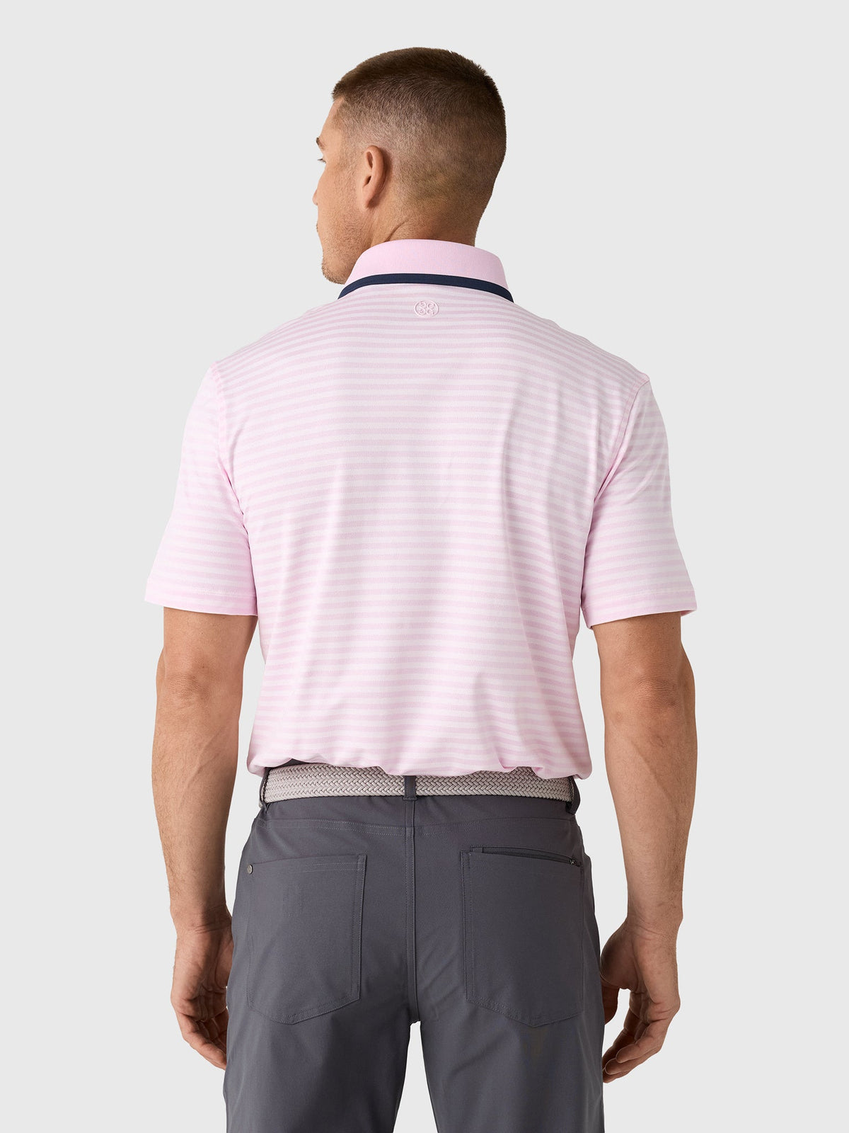 G/FORE Men's Perforated Stripe Jersey Polo