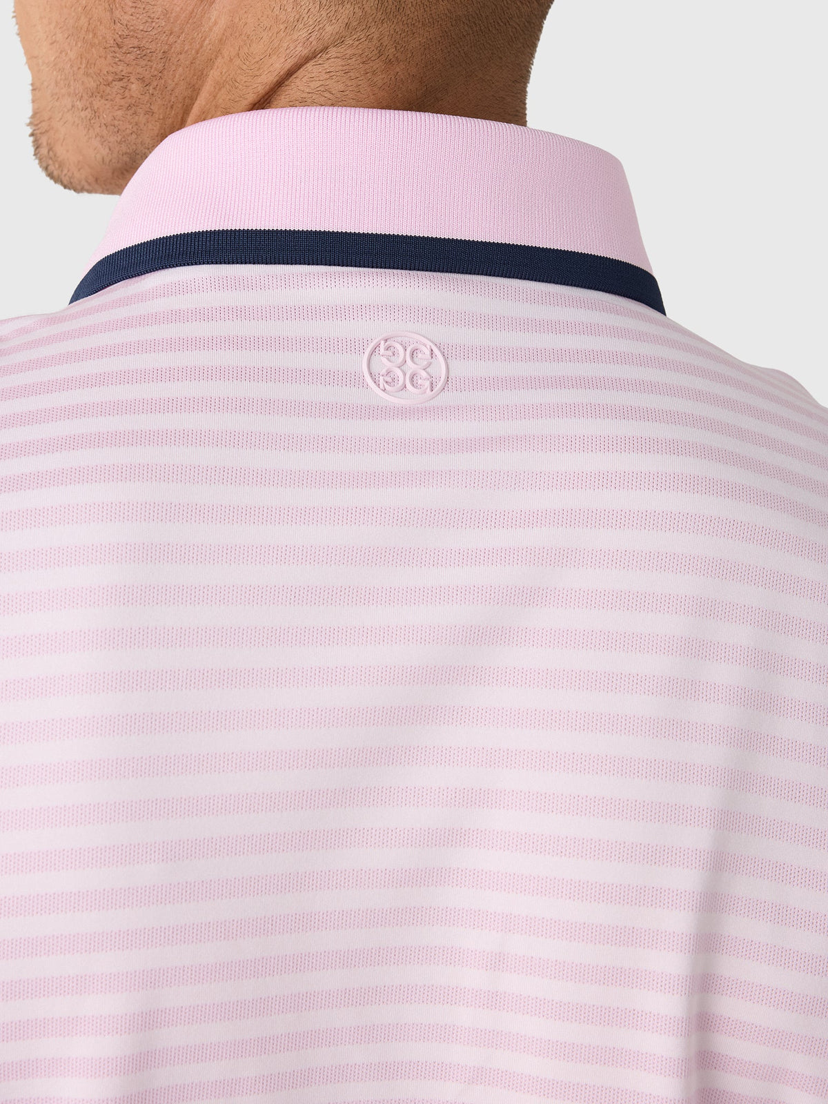 G/FORE Men's Perforated Stripe Jersey Polo