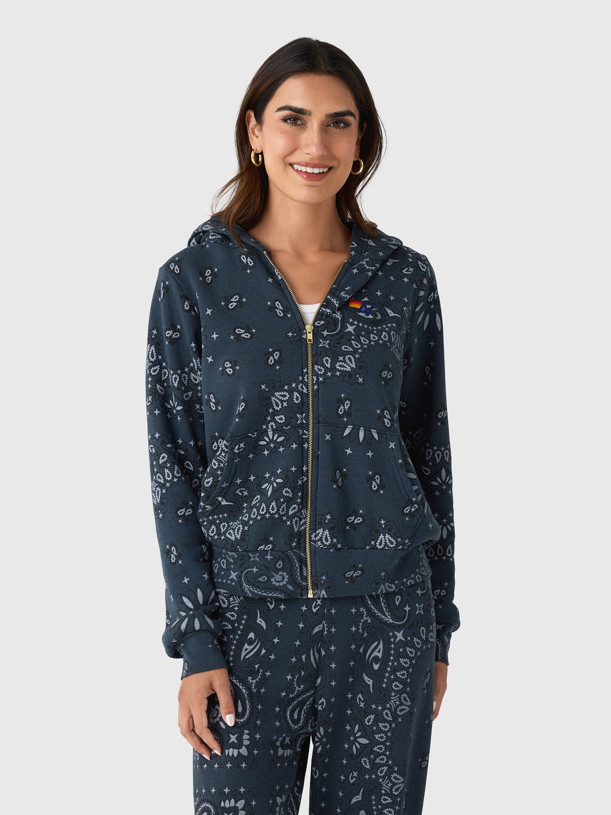 Aviator Nation Women's Bandana Zip Hoodie