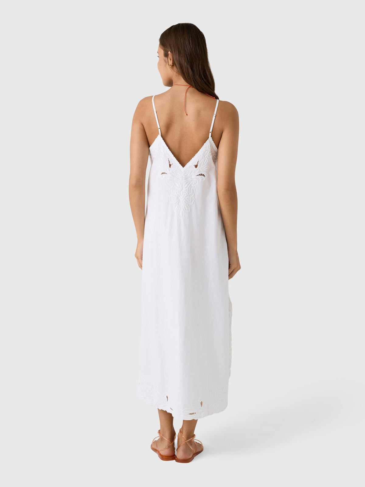 Juliet Dunn Women's Cutwork Embroidered Slip Dress