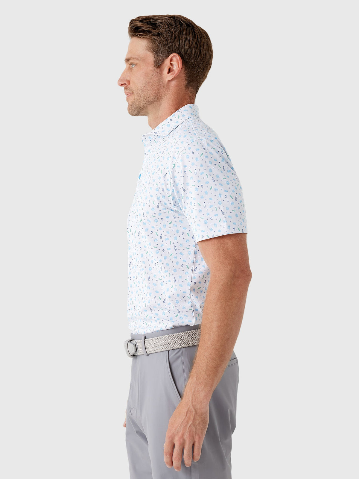 Johnnie-O Men's Burgers 'N Beers Performance Mesh Polo