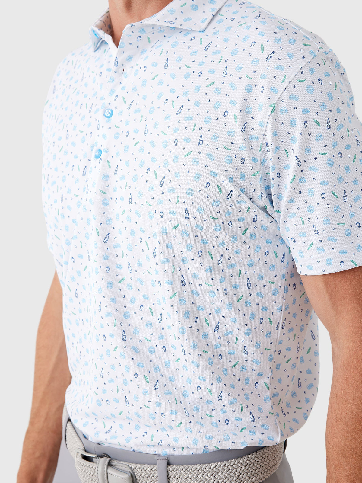 Johnnie-O Men's Burgers 'N Beers Performance Mesh Polo