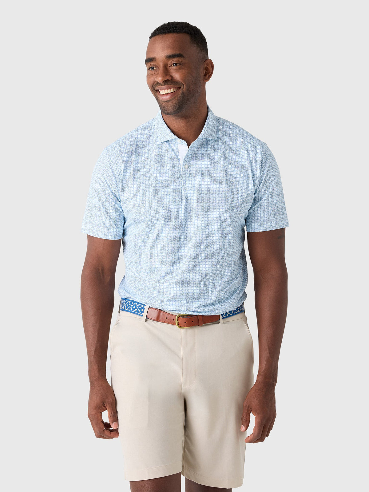 Johnnie-O Men's Vintage Floral Performance Mesh Polo