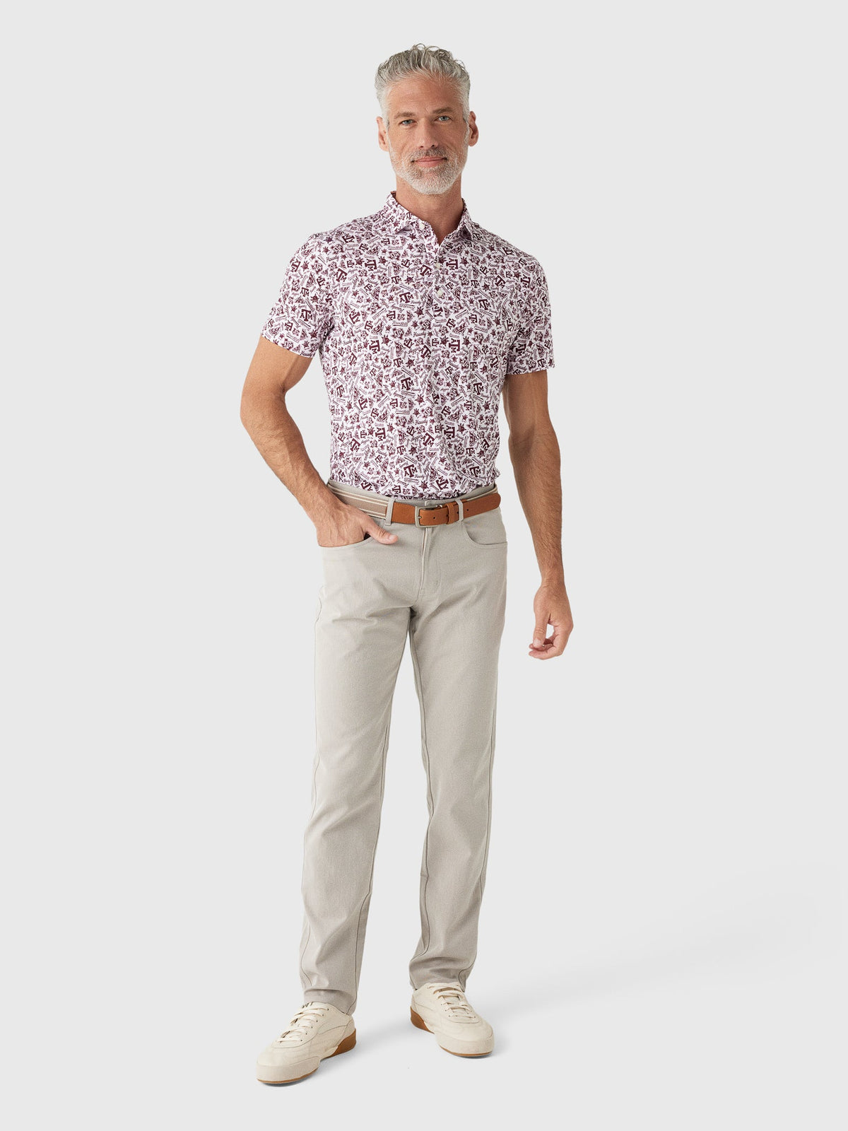 Johnnie-O Men's Texas A&M Galvin Performance Jersey Printed Polo