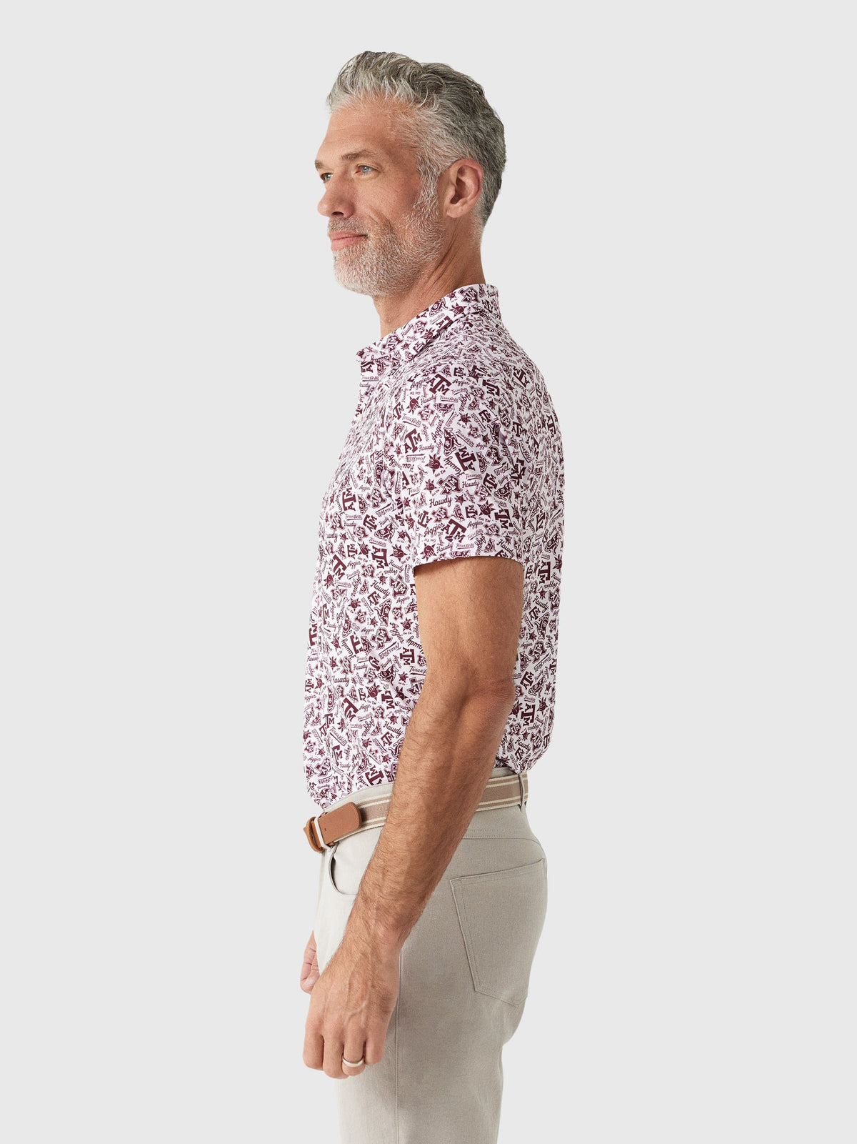 Johnnie-O Men's Texas A&M Galvin Performance Jersey Printed Polo
