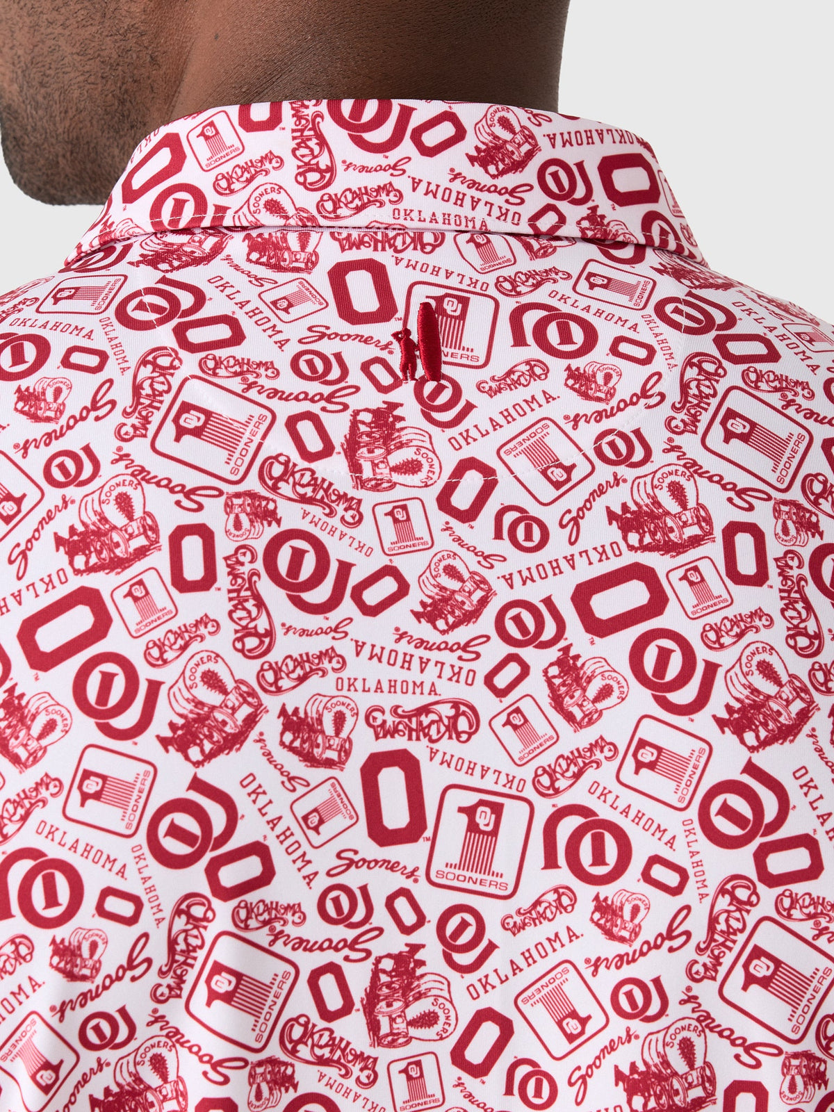 Johnnie-O Men's University of Oklahoma Galvin Performance Jersey Printed Polo
