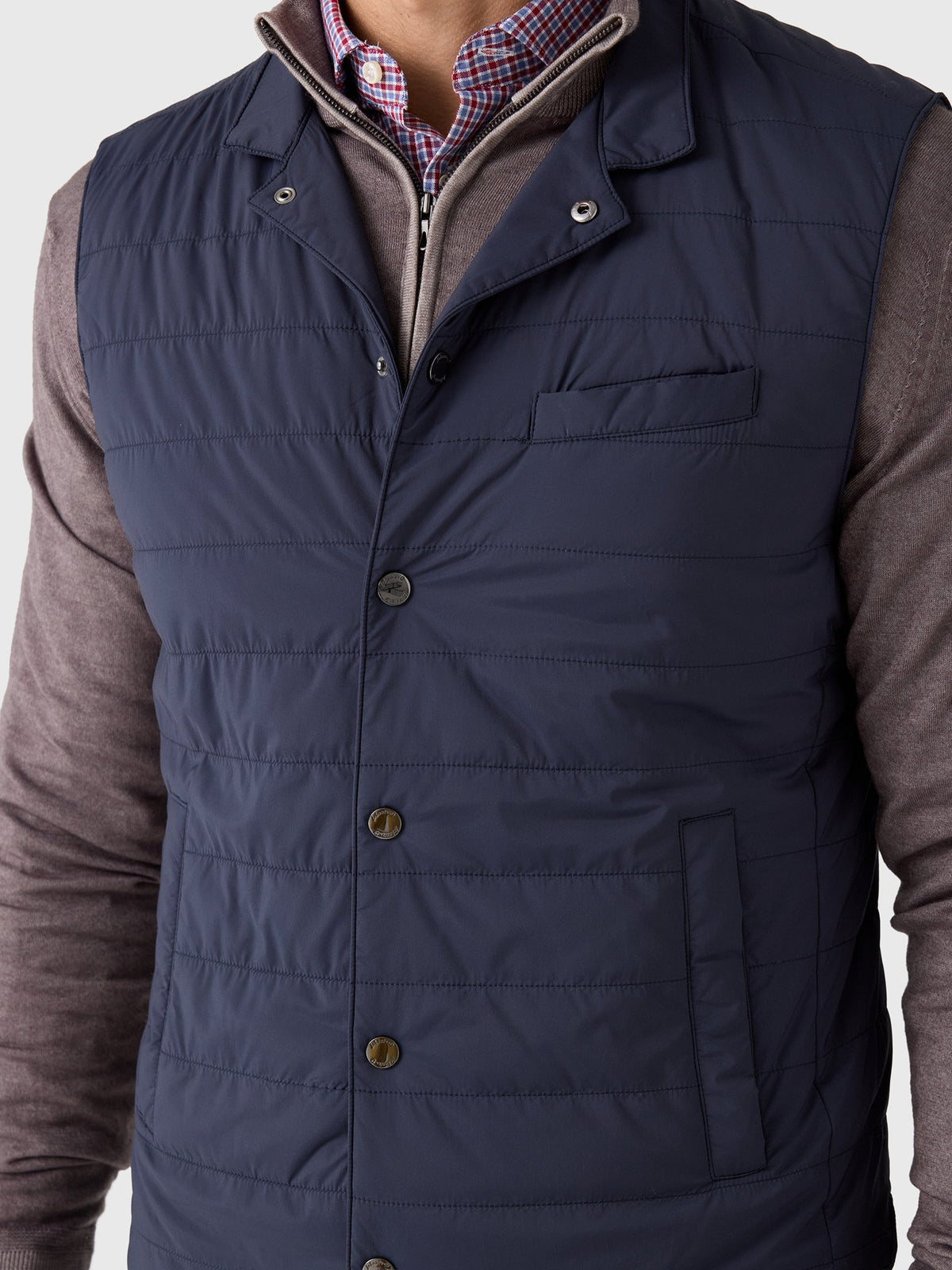 Johnnie-O Men's Bauer Snap Front Quilted Vest