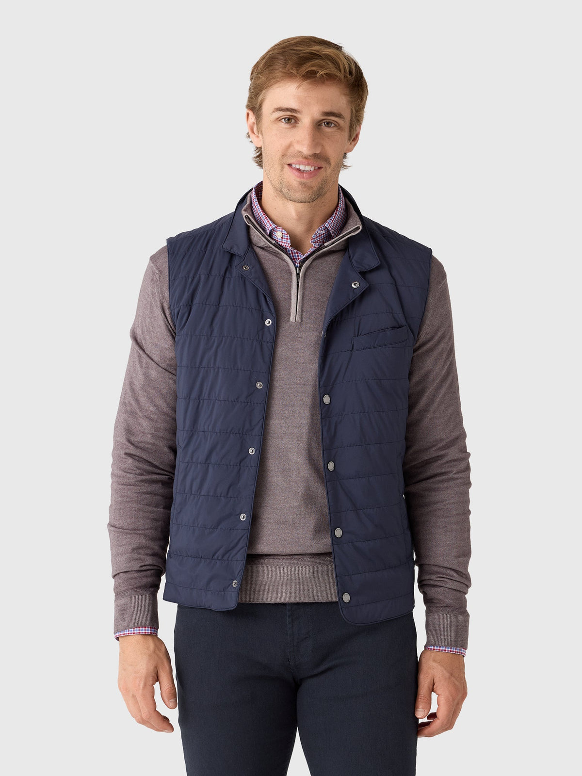 Johnnie-O Men's Bauer Snap Front Quilted Vest