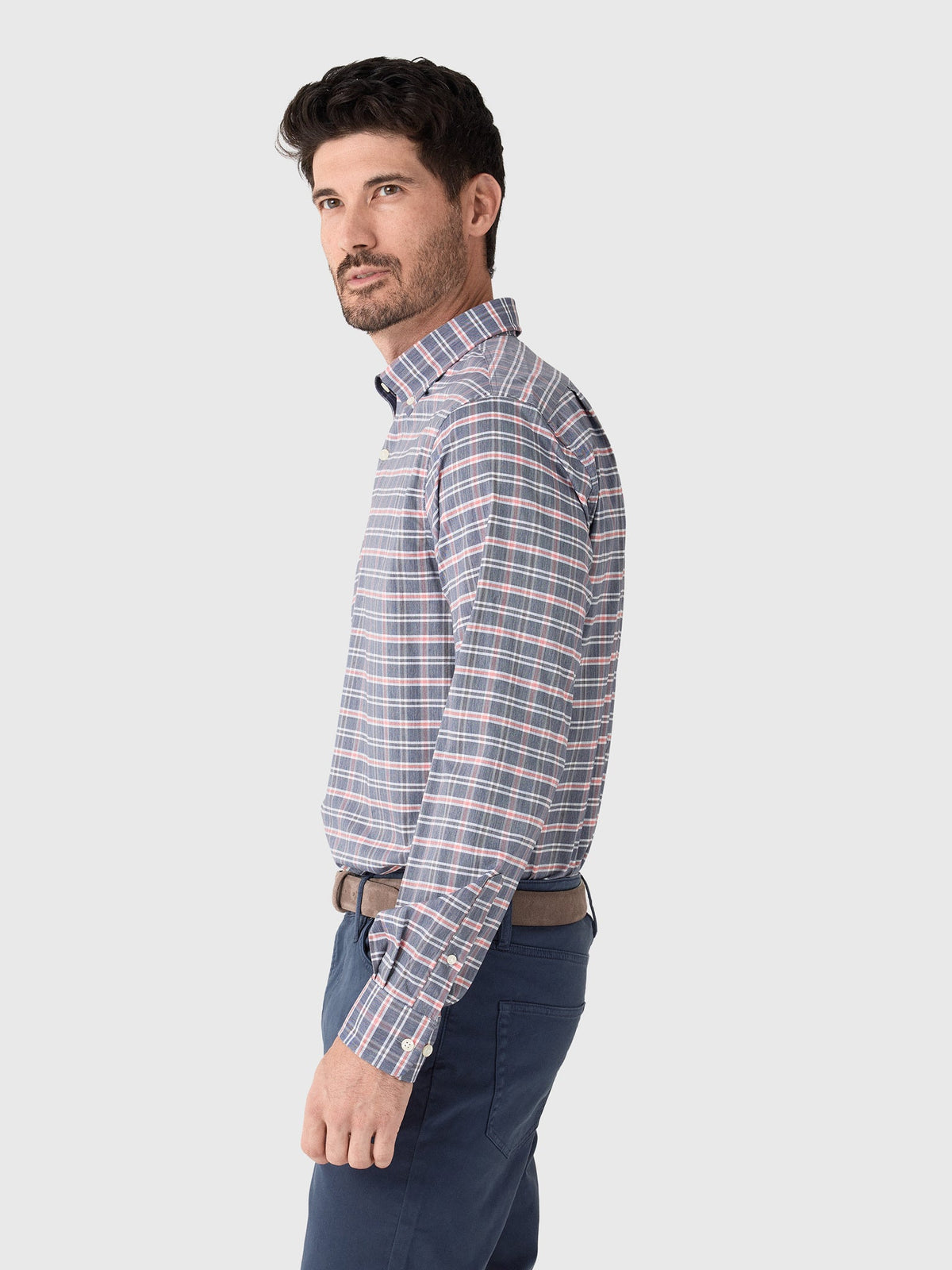 Johnnie-O Men's Basswood Plaid Performance Button-Down Shirt