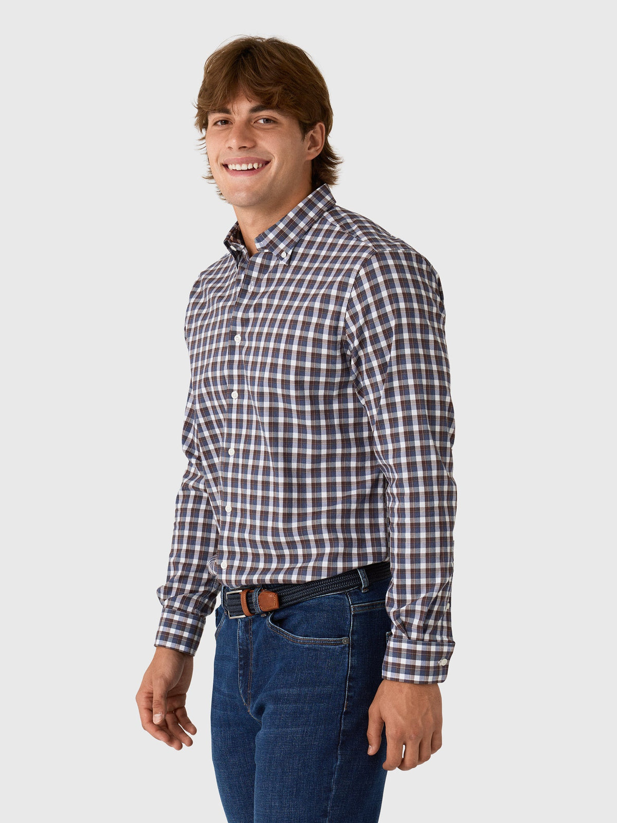 Johnnie-O Men's Oak Bluffs Plaid Natural Performance Button-Down Shirt