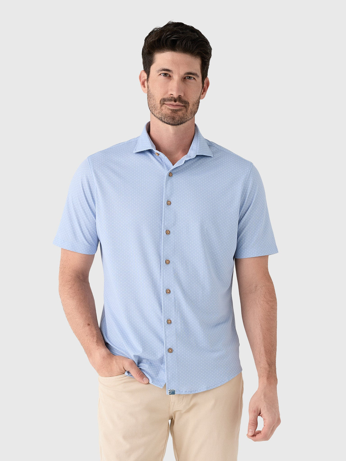 Johnnie-O Men's Augustine Printed Mesh Short Sleeve Button-Down Shirt
