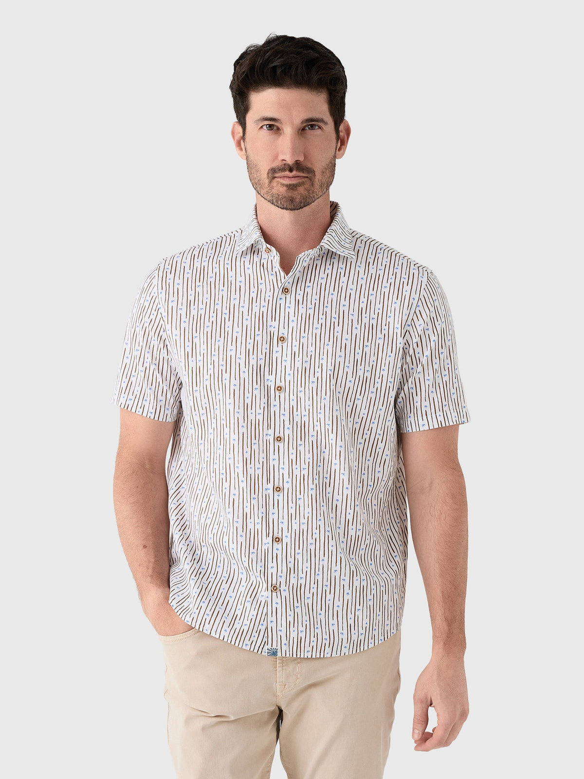 Johnnie-O Men's Pendola Cotton Blend Short Sleeve Button-Down Shirt